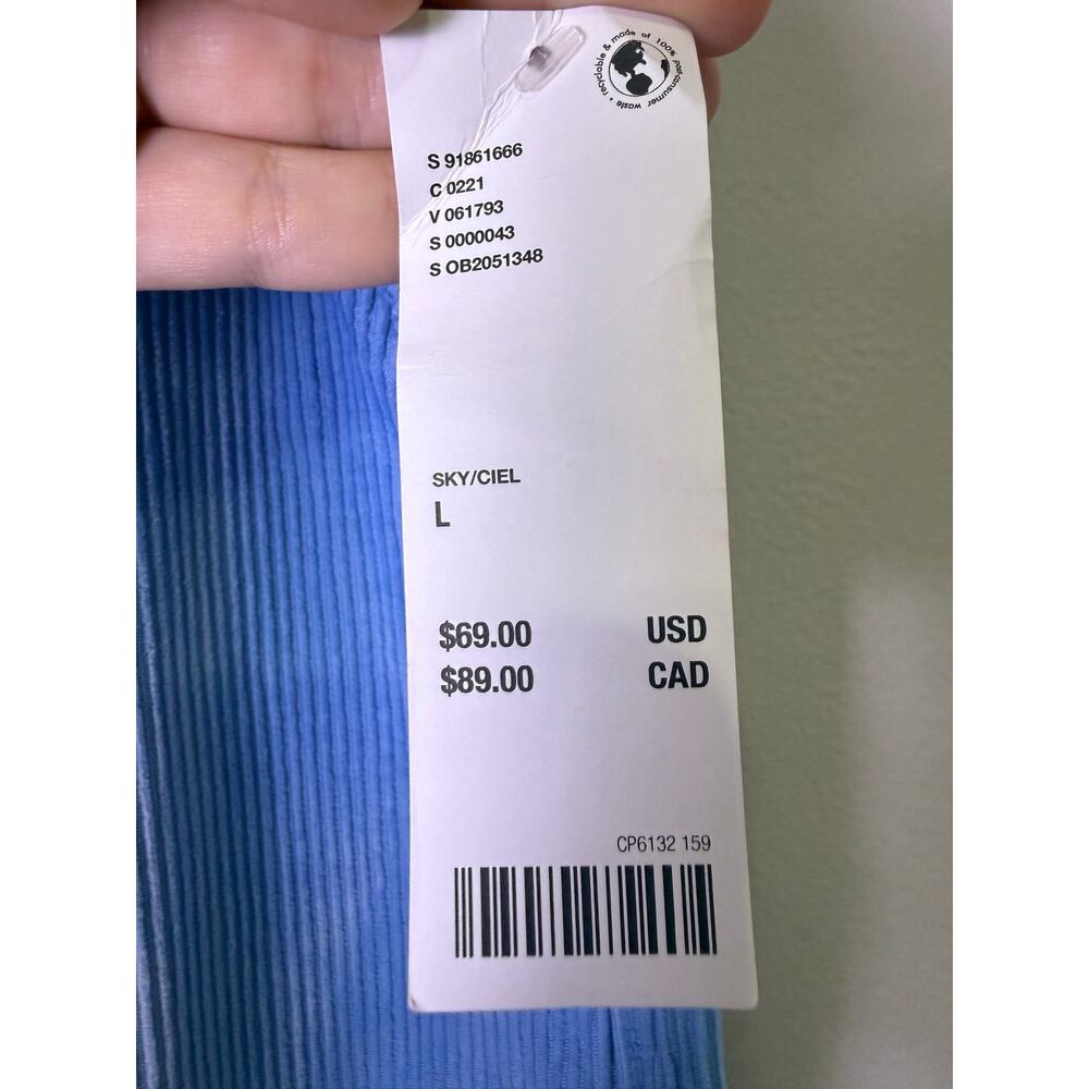 Urban Outfitters Sky Blue Wide Leg Corduroy Pull On Pants NWT Size Large - Picture 4 of 6